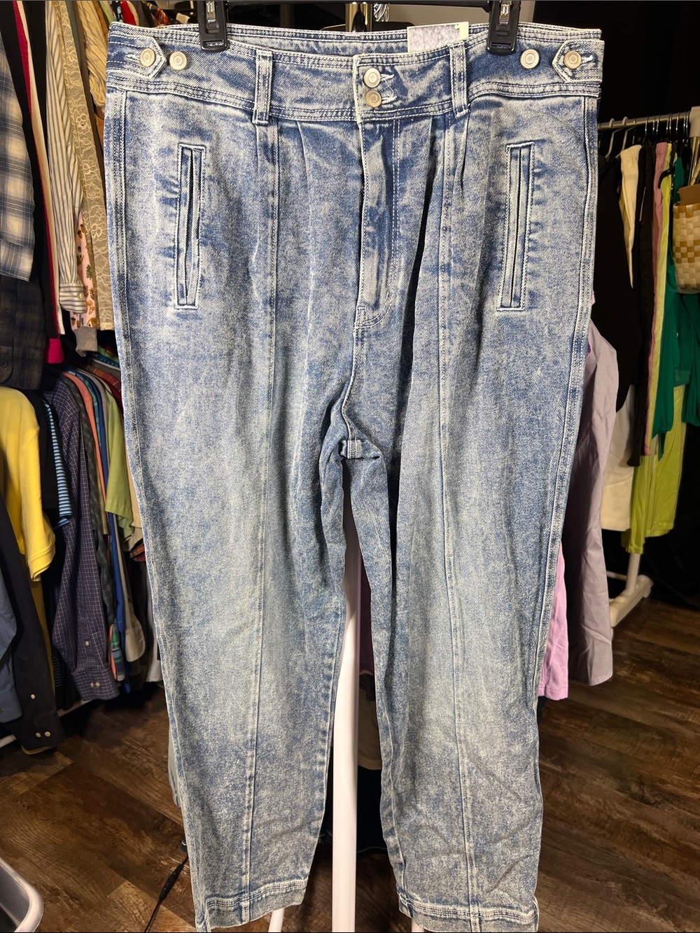 SO Men's Relaxed Acid-Wash Blue Jeans